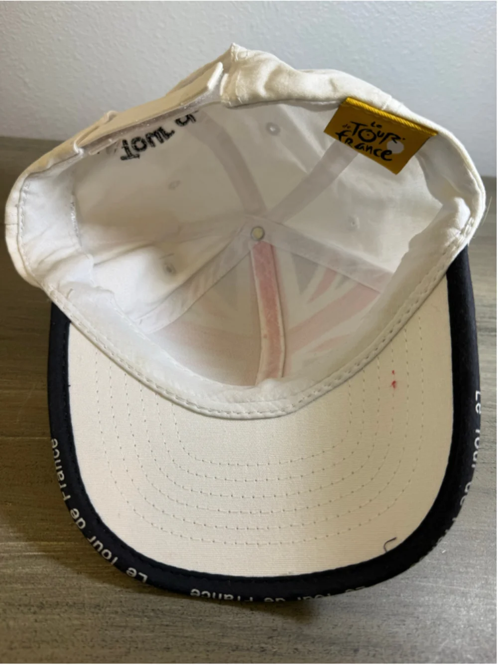 Official Le Tour De France UK Union Jack Cycling Cap Hat White NWT W/defects